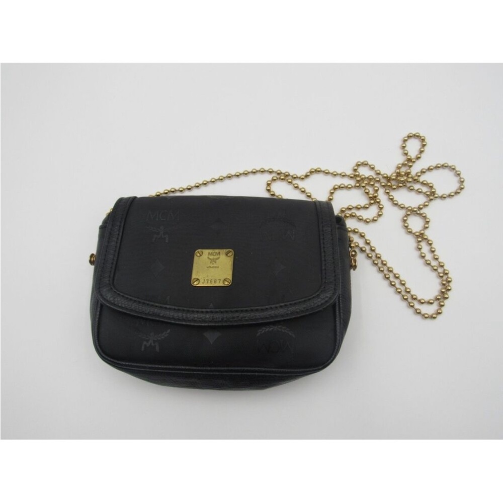 MCM- Authentic 🍀 EUC! RARE Mini Black Crossbody Bag with Gold Hardware